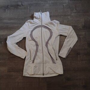 Lululemon Define Jacket Luon – White / Heathered Grey Stripe – Women’s Size 8